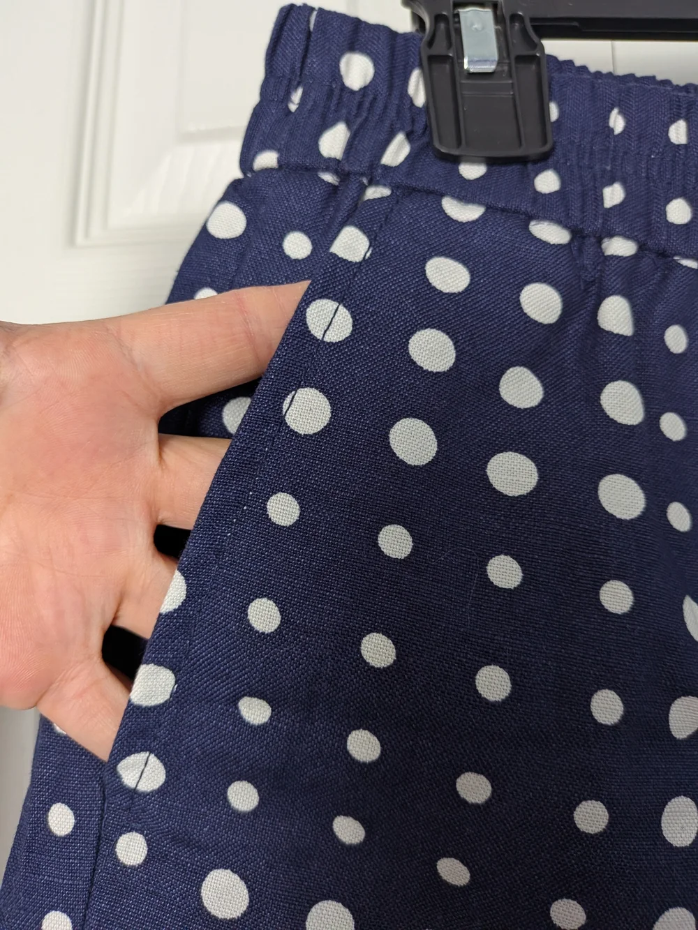 J. Crew Navy Polka Dot Elastic-Waist Shorts